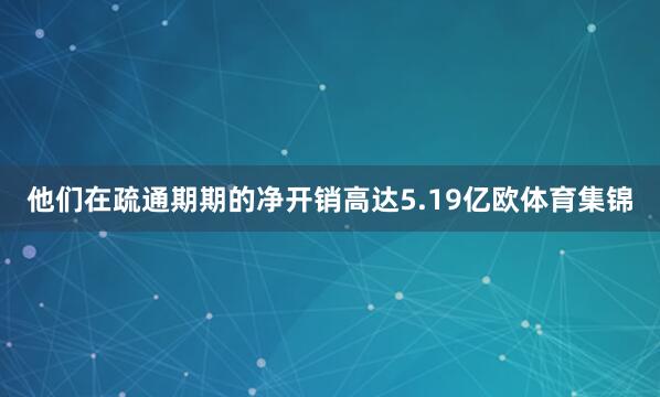 他们在疏通期期的净开销高达5.19亿欧体育集锦